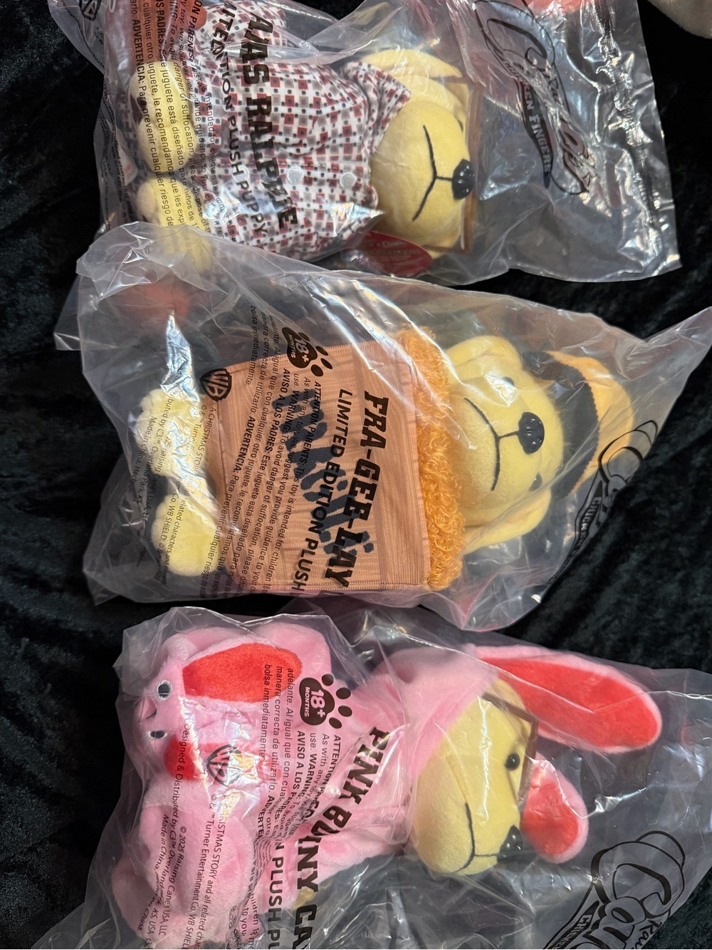 Raising Canes Christmas Story plush puppies in bag